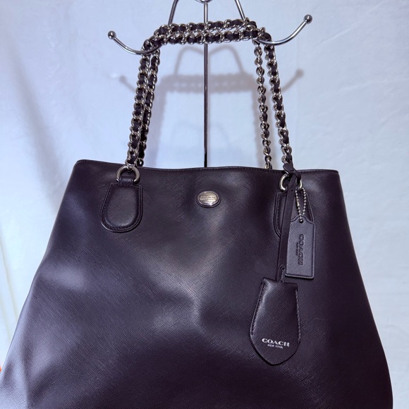 Coach Black Tote with Chain Straps - Picture 10 of 10